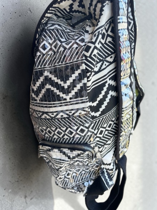 Victoria\'s Secret PINK Bling Sequin Aztec Backpack in black and white main image 9